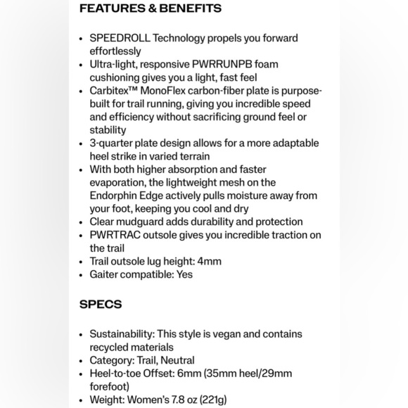 Saucony WOMEN'S ENDORPHIN EDGE running shoes sneakers sz 8 - Picture 9 of 9